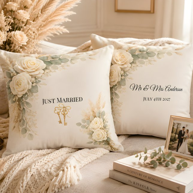 Luxuriöse rustikale Hochzeit Kissen (Part of the luxury rustic wedding collection, throw pillow, different design on each side. )