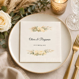 Luxuriöse rustikale personalisierte Hochzeit Serviette