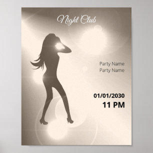 Luxuriöse Sandy Brilliant Dancing Girl Silhouette Poster