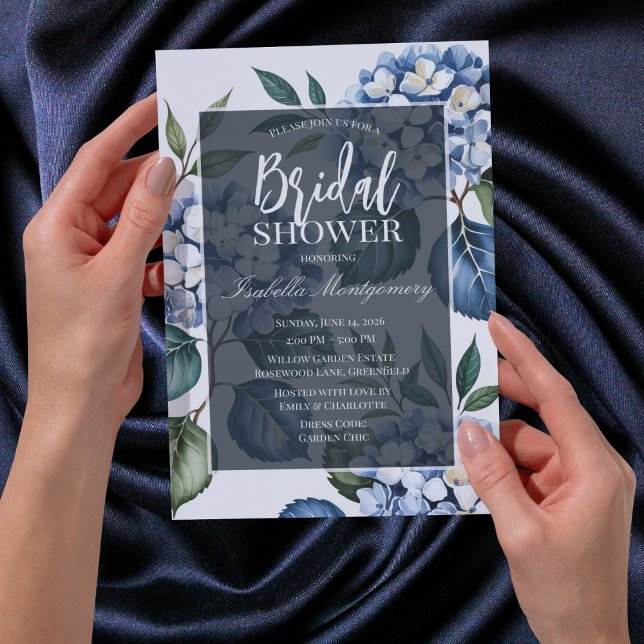 Luxuriöse sanfte blaue Hortensien-Braut-Shower Einladung (Luxury Soft Blue Hydrangea Bridal Shower Invitations
)