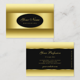 Luxuriöse Schwarz Ochre Gold Ombre Golden Oval Rah Visitenkarte