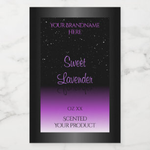 Luxuriöse Schwarz Violette Produktetiketten Sanfte Lebensmitteletikett