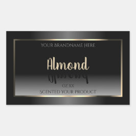 Luxuriöse Schwarz-Weiß-Produktetikett-Gold-Rahmen Rechteckiger Aufkleber