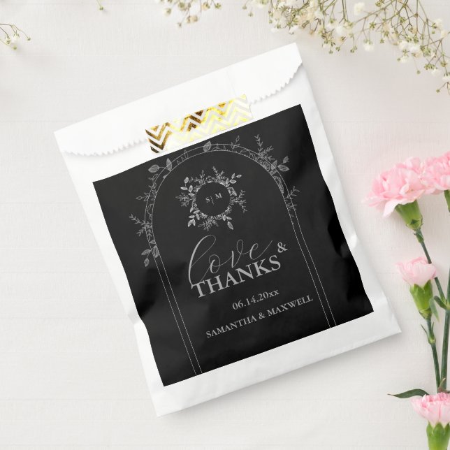 Luxuriöse Schwarze Elegante Hochzeit Geschenktütchen (Versiegelt)