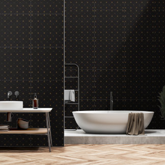 Luxuriöse schwarze geometrische Badezimmer-Tapete Tapete