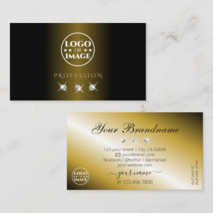 Luxuriöse schwarze goldene Diamanten mit Logo Visitenkarte