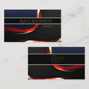 Luxuriöse schwarze goldene elegante Anwältin Visit Visitenkarte