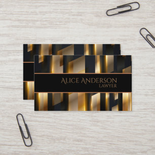 Luxuriöse schwarze goldene elegante Anwältin Visit Visitenkarte