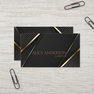 Luxuriöse schwarze goldene elegante Anwaltskarte B Visitenkarte
