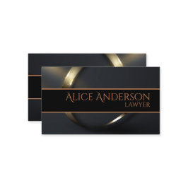 Luxuriöse schwarze goldene elegante Anwaltskarte B Visitenkarte