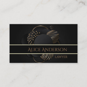Luxuriöse schwarze goldene elegante Anwaltskarte B Visitenkarte