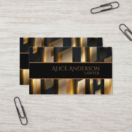 Luxuriöse schwarze goldene elegante Anwaltskarte B Visitenkarte