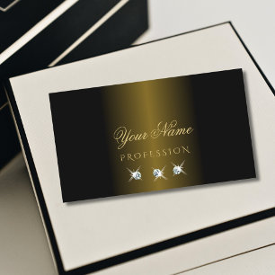 Luxuriöse schwarze goldene funkelnde Diamanten Ele Visitenkarte