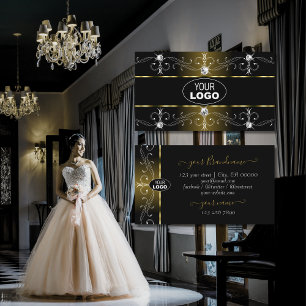 Luxuriöse schwarze und goldene verzierte Ränder mi Visitenkarte