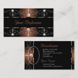 Luxuriöse Schwarzweiß-Verzierte Grenzjuwelen fügen Visitenkarte