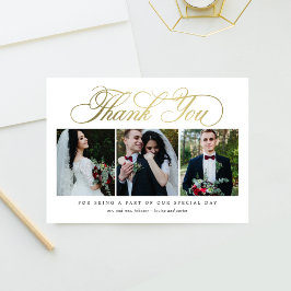 Luxuriöse Script-Hochzeit Danke, Card Imitats Foil Dankeskarte