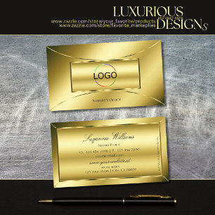 Luxuriöse Shimmery Gold mit Beruflichem Logo Visitenkarte