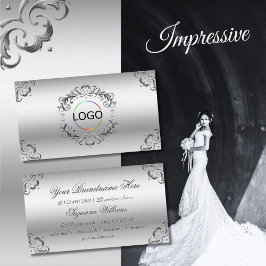 Luxuriöse Silber Verzierte Dekoration mit Logo Prä Visitenkarte