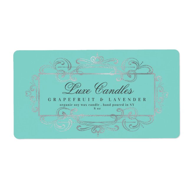 Luxuriöse Silberfolie Elegante Wirbel Minze Produk (Vorne)