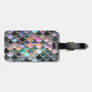 Luxuriöse silberne Glitzer Mermaid Scales Gepäckanhänger
