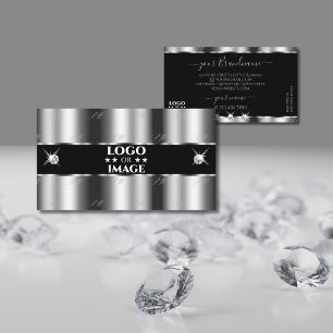 Luxuriöse Silberschmuck mit Logo Visitenkarte