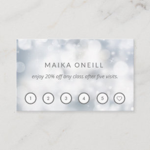 Luxuriöse Silver Bokeh Wellness-Massage Yoga Visitenkarte