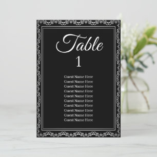 Luxuriöse Silver Frame Wedding Chart Card Karte 