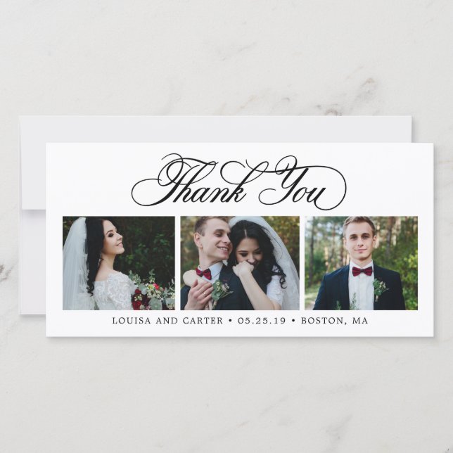 Luxuriöse Skript EDITABLE FARBE Vielen Dank an Car Dankeskarte (Vorderseite)