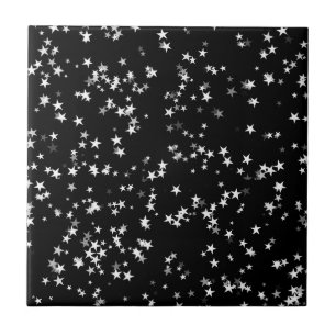 Luxuriöse Starry Sky Black Star Elegance Astronom Fliese