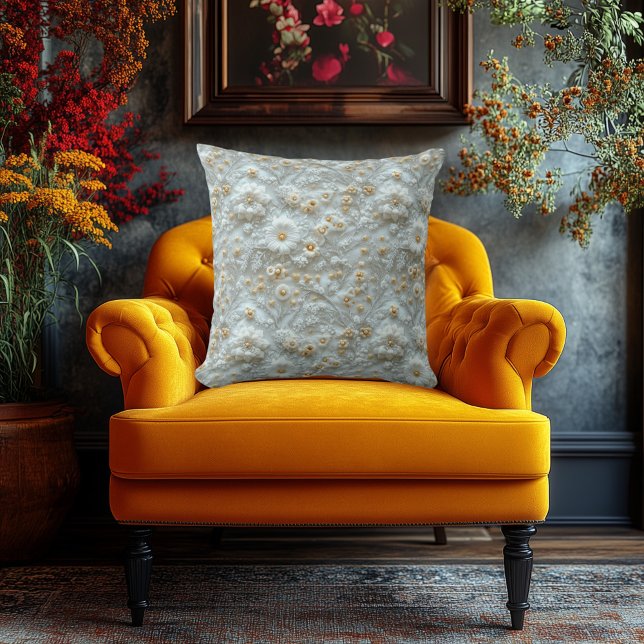 Luxuriöse Stickereien mit Blumen - Elegantes Dekor Kissen (Von Creator hochgeladen)