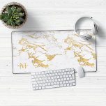 Luxuriöse Stilmöbel aus Goldfolie Schreibtischunterlage<br><div class="desc">Stilvolles Gold Foil Marmor Monogram Desk Mat Mouse Pad mit trendigem weißem Marmor und sanften Imitaten Goldfolie Marmor. Fügen Sie Ihren Namen und Monogramm für ein benutzerdefiniertes Design hinzu! Bitte kontaktieren Sie uns unter cedarandstring@gmail.com ,  wenn Sie Hilfe beim Design oder den passenden Produkten benötigen.</div>