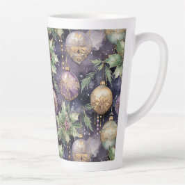 Luxuriöse Strahlung: Lila und goldener Weihnachtss Milchtasse