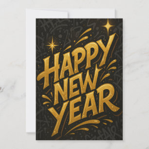 Luxuriöse Street Art New Year - Ein kühner vertika Einladung