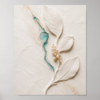 Luxuriöse strukturierte botanische Wandkunst