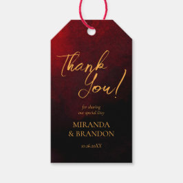 Luxuriöse Tags in Gold, Schwarz und Rot Gastgesche Geschenkanhänger