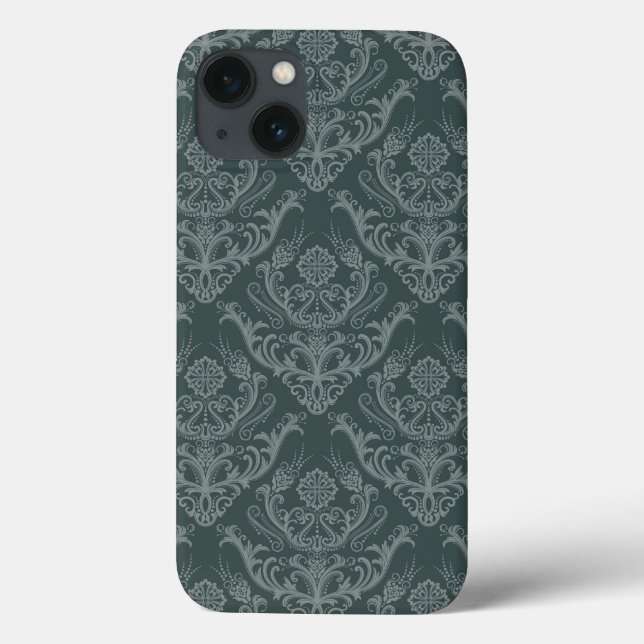 Luxuriöse Tapete aus grünem Blumenmotiv Case-Mate iPhone Hülle (Rückseite)