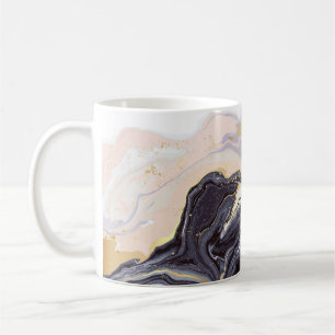 luxuriöse Tapete. Rosa und schwarzer Marmor und Go Kaffeetasse