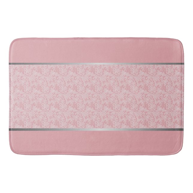 Luxuriöse Touch: Silber, Weiß und Rosa Badematte (Vorderseite)