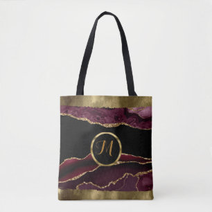 Luxuriöse Trendy Black, Gold, Burgund Imitate Agat