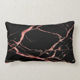 Luxuriöse Trendy Pink Black Marble Baumwolle Lendenkissen