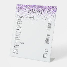 Luxuriöse Tropfen Glitzer lila Salon Pedestal Zeic Sockelschild