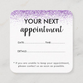 Luxuriöse Tropfen Glitzer lila Salon Terminkarte