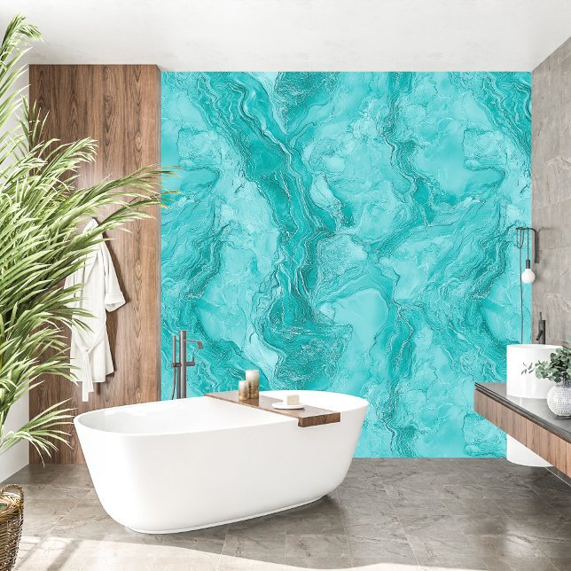 Luxuriöse türkisfarbene Marmorverkleidung Tapete (Luxury Turquoise Marble Texture Wallpaper)