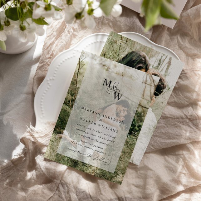 Luxuriöse Typografie Budget Imitate Velum Wedding Einladung (Von Creator hochgeladen)