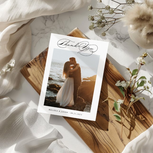 Luxuriöse Typografie Dankeschön Card Foto Hochzeit Dankeskarte (Von Creator hochgeladen)