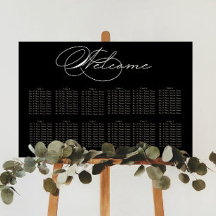 Luxuriöse Typografie Hochzeitsdiagramm Poster