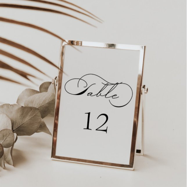 Luxuriöse Typografie-Hochzeitsstiftung-Tischnummer RSVP Karte (Von Creator hochgeladen)