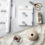 Luxuriöse Typografie Wedding Monogram Geschenkpapier<br><div class="desc">Unsere Kollektion "Luxuriöse Typografie" verfügt über ein schönes, individuelles Kalligrafieschrift mit reichhaltigen Wirbel in farbigen Imitaten und einer passenden doppelten Folienabdeckung. Das ganze Skript für die Anpassung ist in einem eleganten Serif-Schriftart. Sie können wählen, ob Sie die Imitat-Folie für ein komplettes Set mischen und abgleichen möchten und zwischen so vielen...</div>