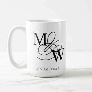 Luxuriöse Typografie Wedding Monogram Kaffeetasse