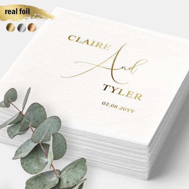 Luxuriöse und minimale romantische Hochzeit Servietten Mit Folie (Von Creator hochgeladen)